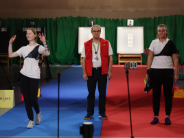 Rebecca Beck im Bronzefinalmatch bei der Bayerischen Meisterschaft Halle