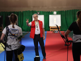 Rebecca Beck im Bronzefinalmatch bei der Bayerischen Meisterschaft Halle