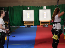 Rebecca Beck im Bronzefinalmatch bei der Bayerischen Meisterschaft Halle