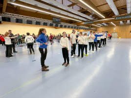 Aufwärmen am Sonntag  bei der Bayerischen Meisterschaft Halle