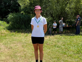 Siegerehrung Juniorinnen Recurve bei der Bezirksmeisterschaft im Freien
