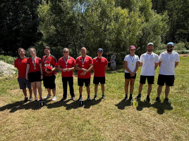 Siegerehrung Mannschaft Recurve bei der Bezirksmeisterschaft im Freien